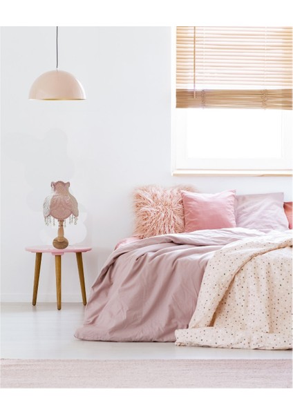 Fransız Dantel Koyu Pudra Kadife Kumaş Klasik Abajur Doğal Ahşap Ayak fiyatları