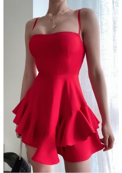 Özel Tasarım Prenses Elbise Askılı Elbise Volanlı Elbise Eteği Uçuş Elbise Yeni Sezon Elbise Astarlı Mini Elbise modelleri