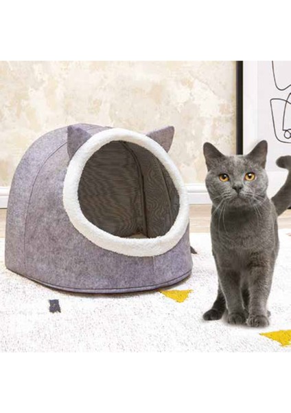 Kedi Köpek Evi Katlanabilir Kedi Evi Köpek Evi 34*40*35 Gri