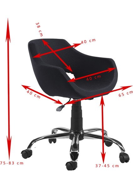 Pembe Home Office Çalışma Koltuğu Suni Deri Metal Ayaklı Ofis Çalışma Sandalyesi TR1005