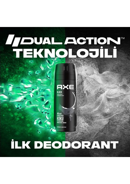 Men Deodorant Black 150 ml - 4 Adet fırsatları
