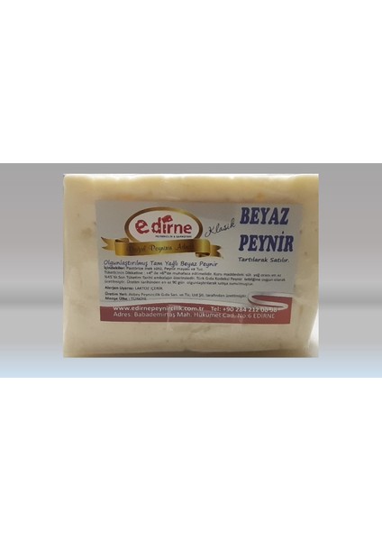 & Şarküteri Tam Yağlı Sert Edirne Beyaz Peyniri 2 kg Vakumlu