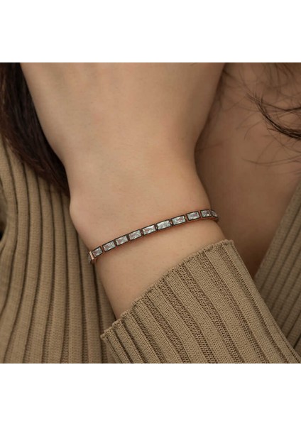 Gümüş Emerald Kesim Elmas Montür Asansör Bileklik fırsatları