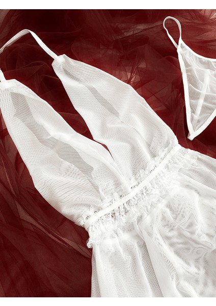 Beyaz Marılyn Monroe Gecelik