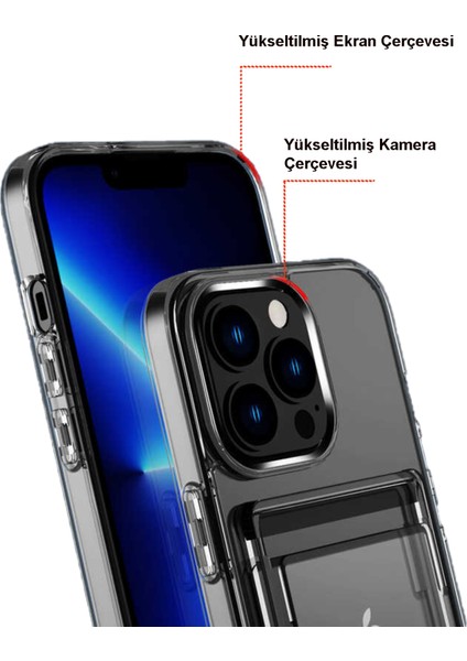 Caseworld Apple iPhone 12 Kapak Kartlıklı Sararmaz Sert Silikon Kılıf