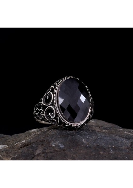 Oval Model Zirkon Taşlı 925 Ayar Gümüş Erkek Yüzük fiyatları