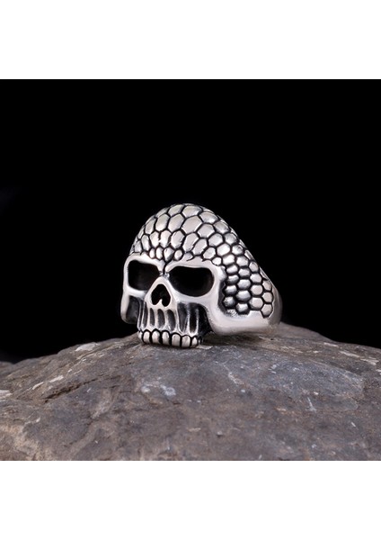 Kuru Kafa Motifi Işlemeli 925 Ayar Gümüş Yüzük