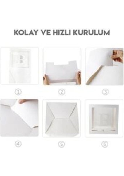 Boy Yazılı Mavi Şeffaf Harfli Kutu + 30 Adet Balon