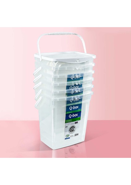 Hobby Life Q-Box 6 Litre 6'lı Çok Amaçlı Saklama Kutusu