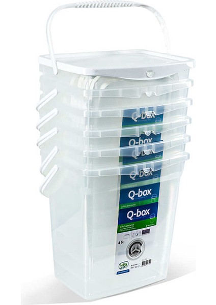 Hobby Life Q-Box 6 Litre 6'lı Çok Amaçlı Saklama Kutusu