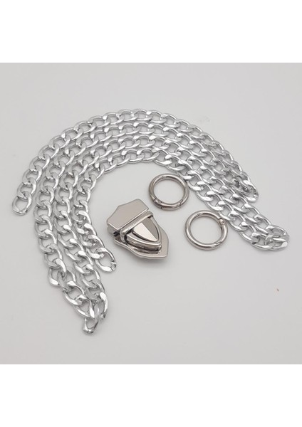 Gümüş Renk Orta Kalınlık Zincir Set No:34