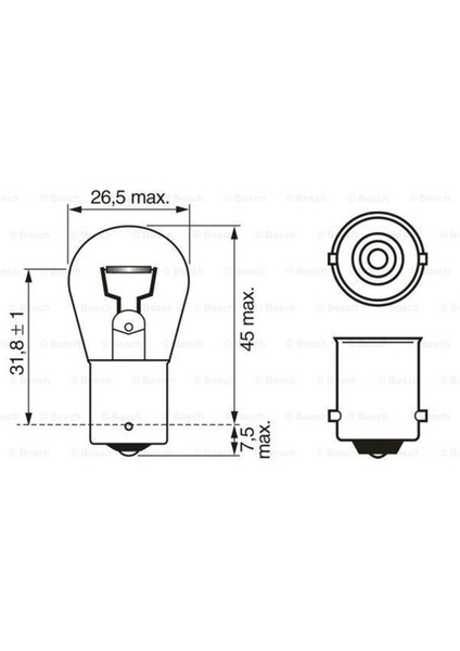1987302925 Ampul Eco 12V 93 Sinyal Tek Duy P21W BA15S Bosch 1987302811