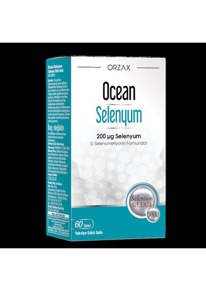 Ocean Selenyum 60 Tablet(Mıad:12/2024)