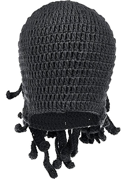 Unisex Sakal Şapka Örgü Beanie Kış Sıcak Ahtapot Şapka Rüzgar Geçirmez Komik Koyu Gri(Yurt Dışından) fırsatları