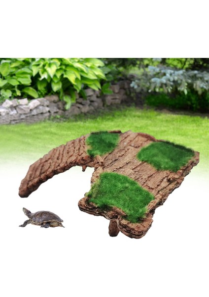 Reçine Kaplumbağa Terrapin Dock Kaplumbağa Rampa Habitat Dekor ile Tesking Platformu 21.5X7X6CM B (Yurt Dışından)