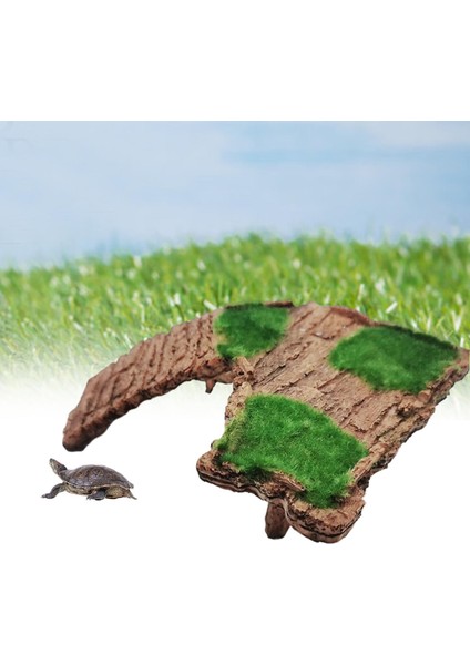 Reçine Kaplumbağa Terrapin Dock Kaplumbağa Rampa Habitat Dekor ile Tesking Platformu 21.5X7X6CM B (Yurt Dışından)