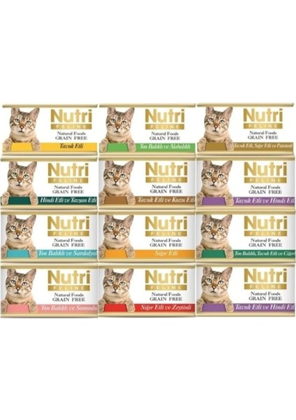 Nutri Feline Tahılsız Kedi Maması 24 'li Özel Paket Karışık