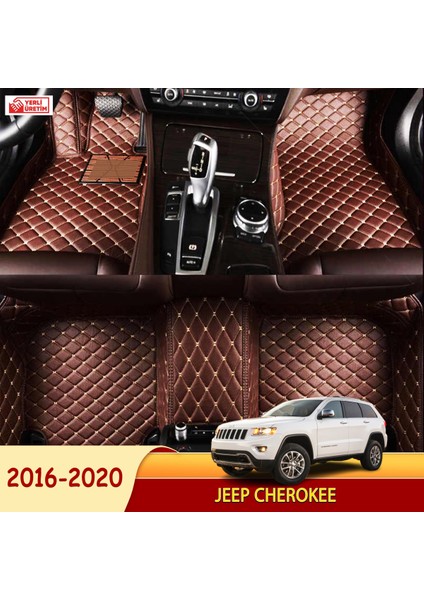 Jeep Cherokee 2016-2020 Uyumlu 5d Havuzlu Suni Deri Oto Paspas