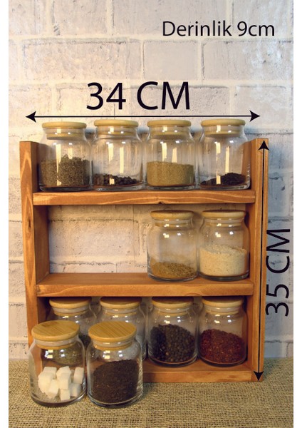 Mutfak Tezgah Üstü Ahşap Raf Baharatlık fırsatları