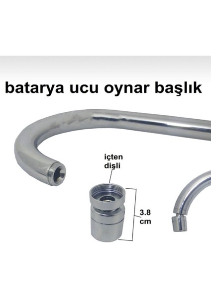 Kca Mutfak Eviye Batarya Musluk Çeşme Başlığı Hareketli Pirinç