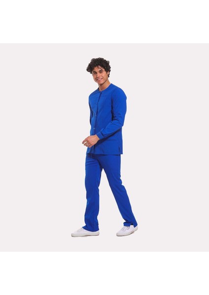Likralı Dinamik Doktor, Hemşire Ceket - Erkek, Royal Mavi