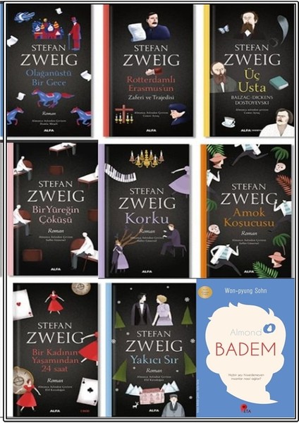 Üç Usta - Kroku - Amok Koşusucu - Olağanüstü Bir Gece - 8 Kitap + Ödüllü Badem Kitabı