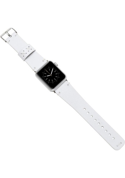 Apple Watch Uyumlu Deri Kordon 38-40-41MM Orfe F3 Beyaz
