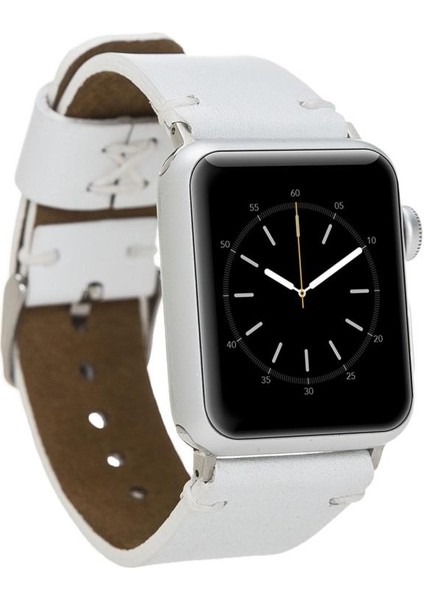 Apple Watch Uyumlu Deri Kordon 38-40-41MM Orfe F3 Beyaz