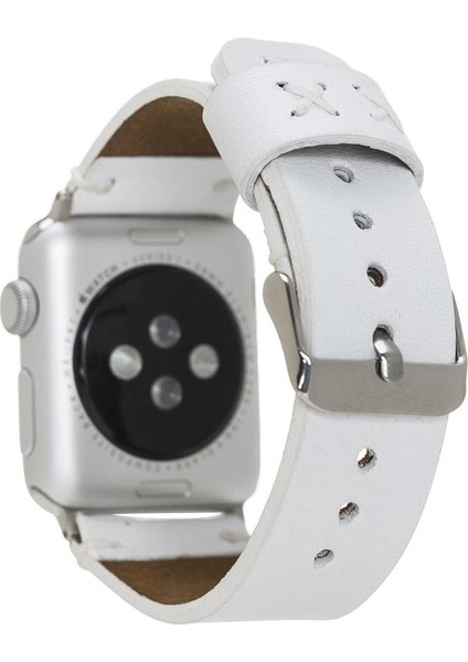 Apple Watch Uyumlu Deri Kordon 38-40-41MM Orfe F3 Beyaz