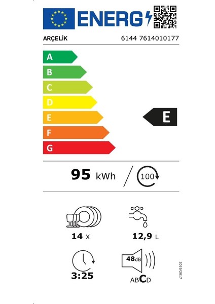 6144 Beyaz 4 Programlı Bulaşık Makinesi