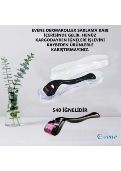 Dermaroller Cilt Saç Yüz Bakımı Saklama Kaplı 540 Iğneli 0.50 mm + Jade Roller Yüz Masaj Aleti Seti fırsatları