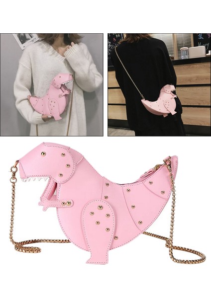 Kadınlar Karikatür Omuz Çantası Chic Zincir Kayışı Crossbody Çanta Çanta Hediye Pembe (Yurt Dışından) modelleri