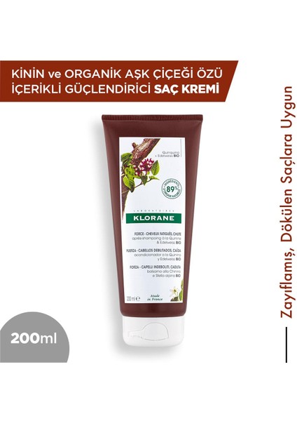 Kinin Ve Organik Aşk Çiçeği Özlü Saç Kremi 200 Ml