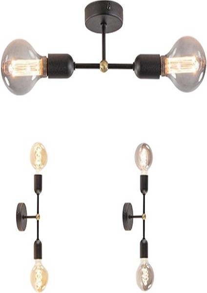 Retro Ikili Tavan-Duvar Armatür