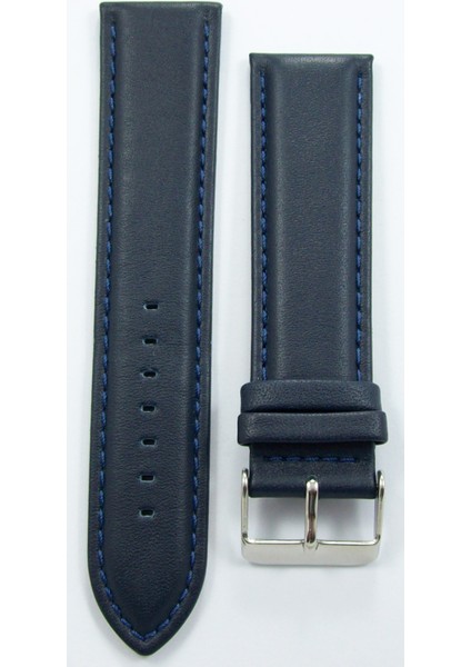 Bizon Lacivert Düz Deri Saat Kordonu 18MM Dikişli Saat Kayışı fırsatları