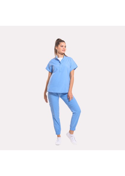 Likralı Dinamik Sanem Doktor, Hemşire Forma Takım - Kadın, Açık Mavi modelleri