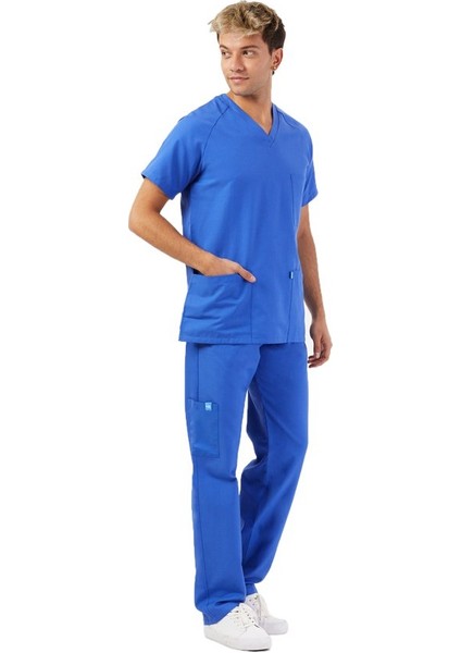 Koton Serisi Erkek Saks Mavi Basic Doktor, Hemşire Forma Takım