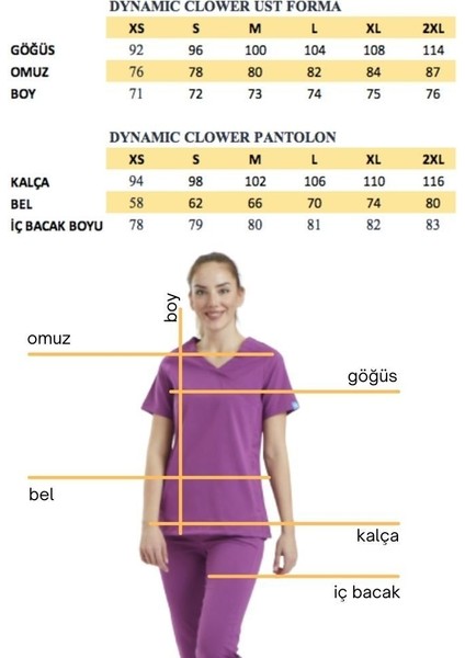 Likralı Dinamik Clower Likralı Dinamik Doktor, Hemşire Forma Takım - Kadın, Koyu Gri fırsatları