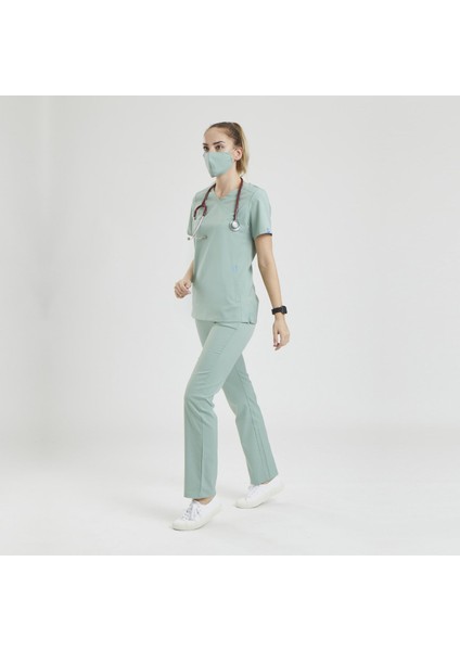 Likralı Dinamik Clower Doktor, Hemşire Forma Takım - Kadın, Mint Yeşil fiyatları