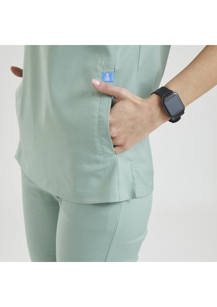 Likralı Dinamik Clower Doktor, Hemşire Forma Takım - Kadın, Mint Yeşil modelleri