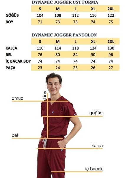 Likralı Dinamik Jogger Doktor, Hemşire Forma Takım - Erkek, Royal Mavi