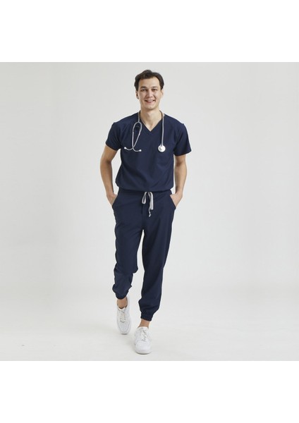 Likralı Dinamik Jogger Doktor, Hemşire Forma Takım - Erkek, Lacivert fiyatları