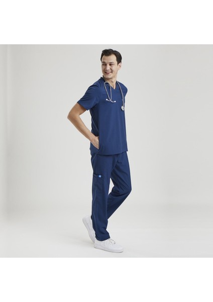 Likralı Dinamik Zazel Medikal Takım, Erkek - Lacivert