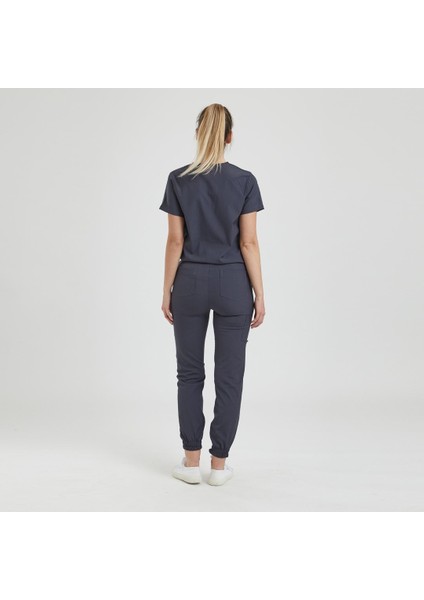 JOGGER DOKTOR, HEMŞİRE ÜNİFORMA, ÜST - KADIN, KOYU GRİ