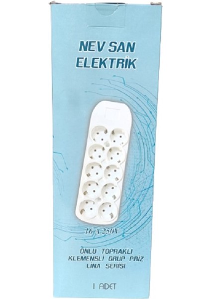 10'lu (Onlu) Topraklı Grup Priz (Nev San) fiyatları