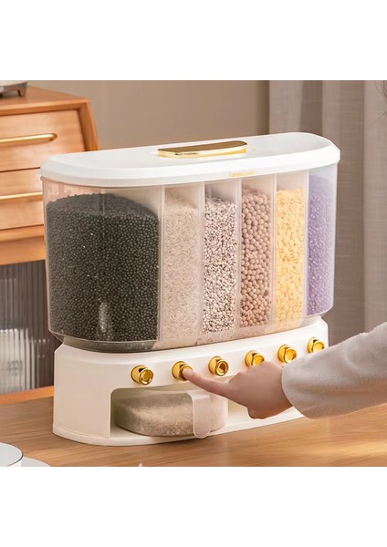 Love Home 6 Bölmeli Bakliyat Saklama Kutusu - Beyaz (Yurt Dışından) modelleri