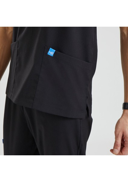 Likralı Dinamik Basic Doktor, Hemşire Forması – Erkek, Siyah modelleri