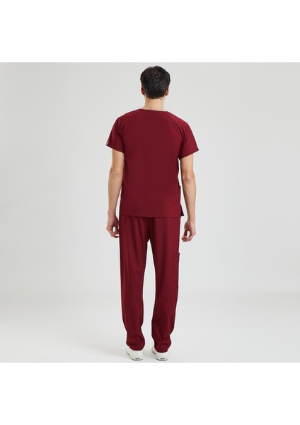 Likralı Dinamik Basic Doktor, Hemşire Forması – Erkek, Bordo fiyatları