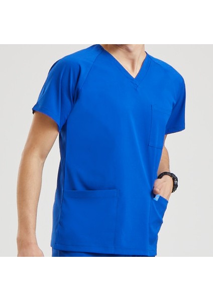 Likralı Dinamik Basic Doktor, Hemşire Forması – Erkek, Royal Mavi modelleri