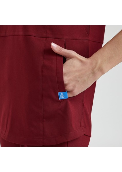 Likralı Dinamik Crocus Doktor, Hemşire Forması – Kadın, Bordo fırsatları